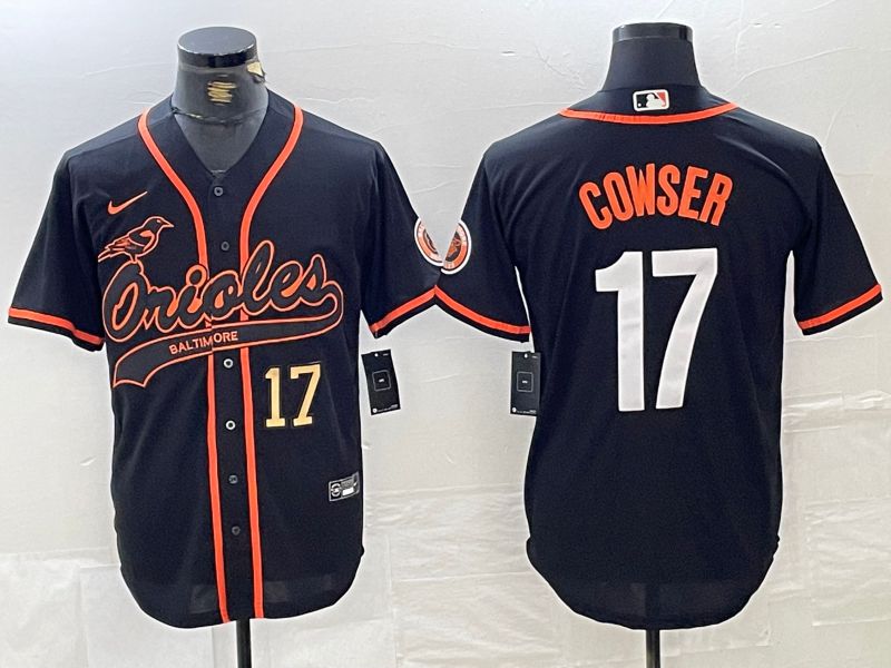 Men Baltimore Orioles #17 Cowser Black Jointly 2024 Nike MLB Jersey style 2